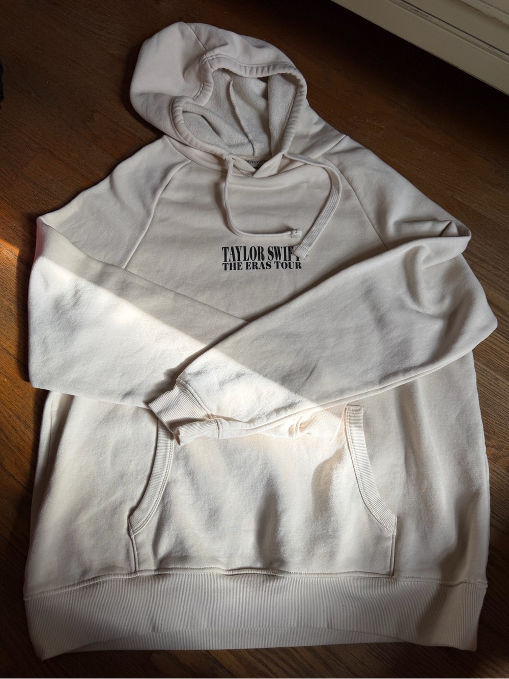 Taylor Swift Cream The Eras Tour Hoodie with Logo Tag